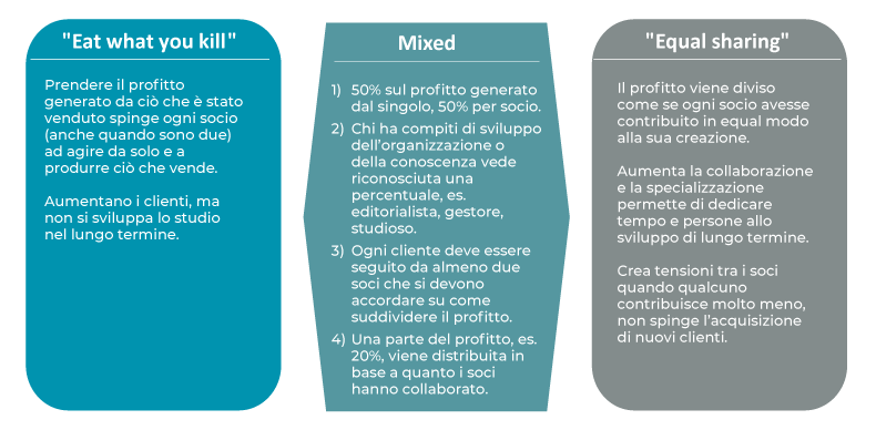 Organizzazione e marketing dello studio - Le modalità di divisione dei profitti