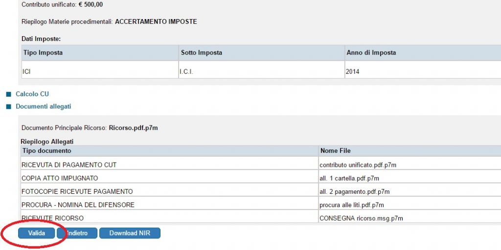 Processo tributario telematico il deposito